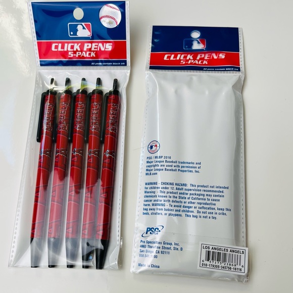 Angels Baseball 5-Pack Pens, 2 packs - Picture 3 of 3